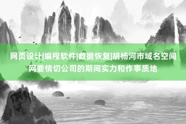 网页设计|编程软件|数据恢复|胡杨河市域名空间网要情切公司的期间实力和作事质地